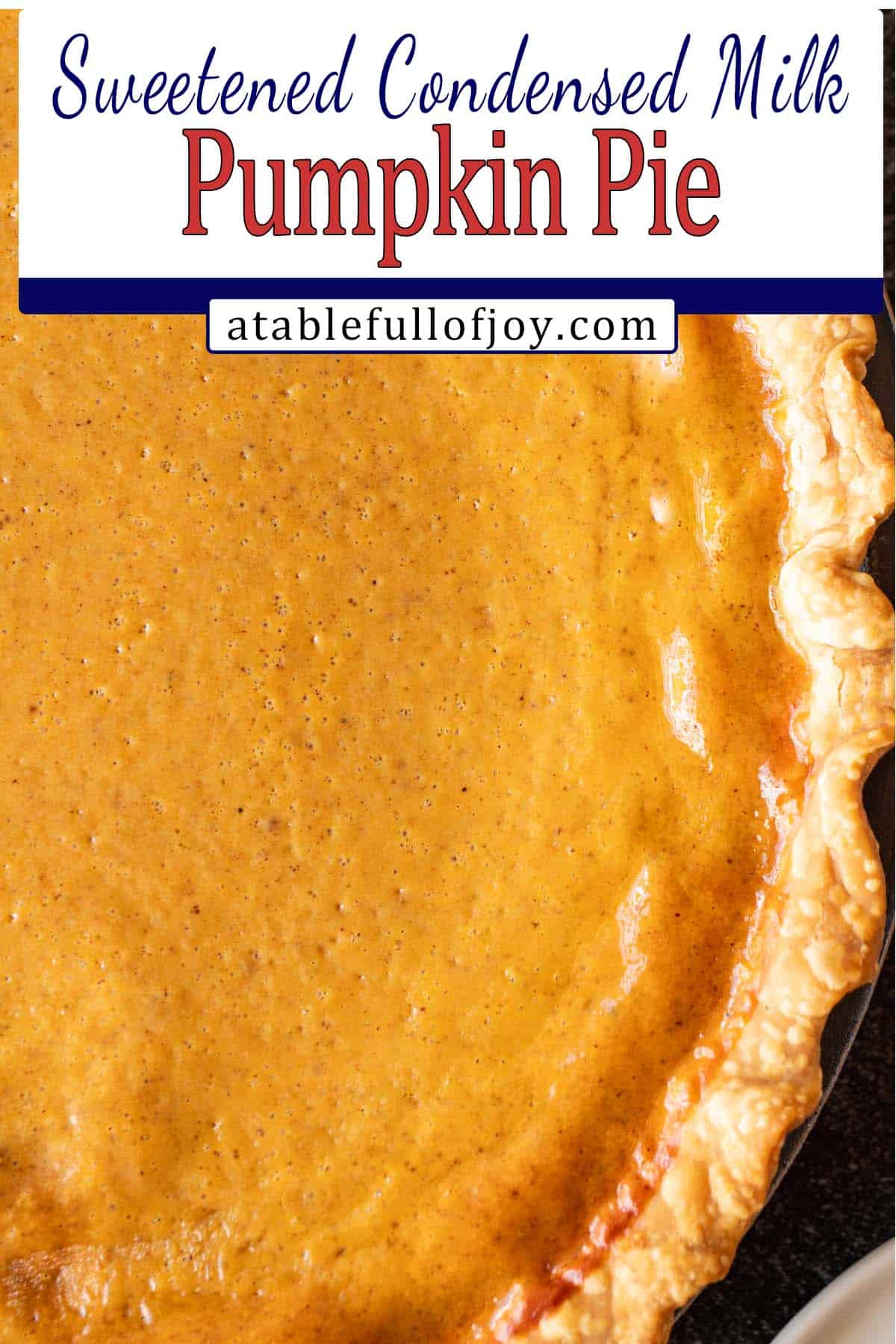 pumpkin pie with sweetened condensed milk pinterest image
