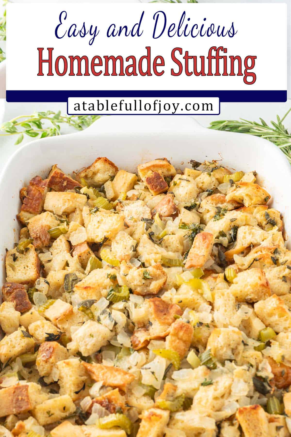 Homemade Stuffing pinterest image