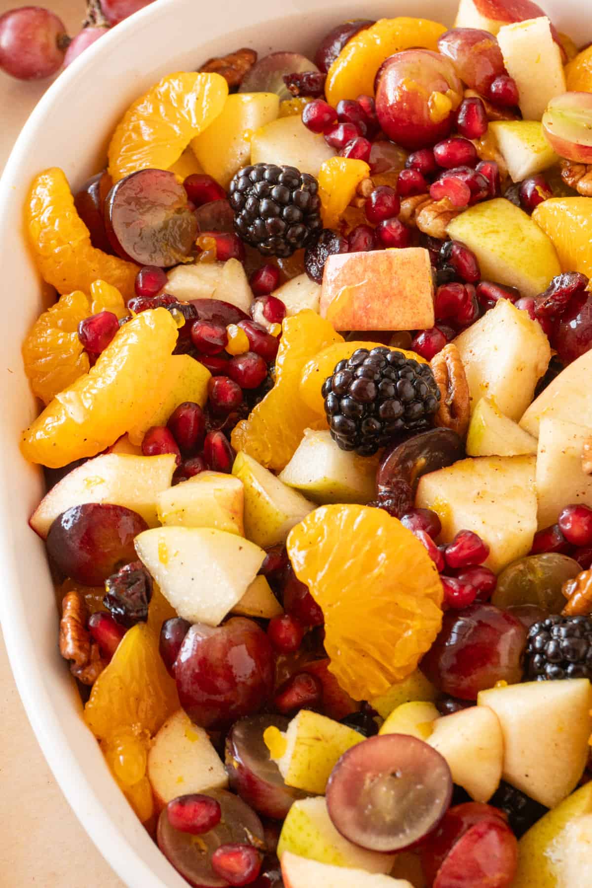 thanksgiving fruit salad close up