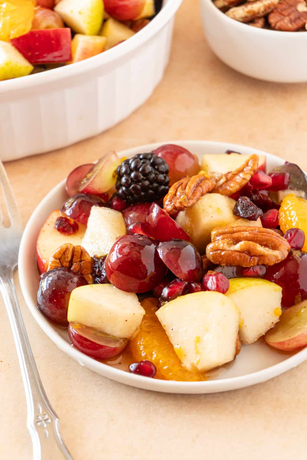 thanksgiving fruit salad on plate