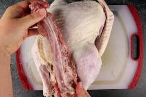 removing neck from turkey