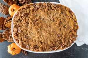 sweet potato souffle after being baked