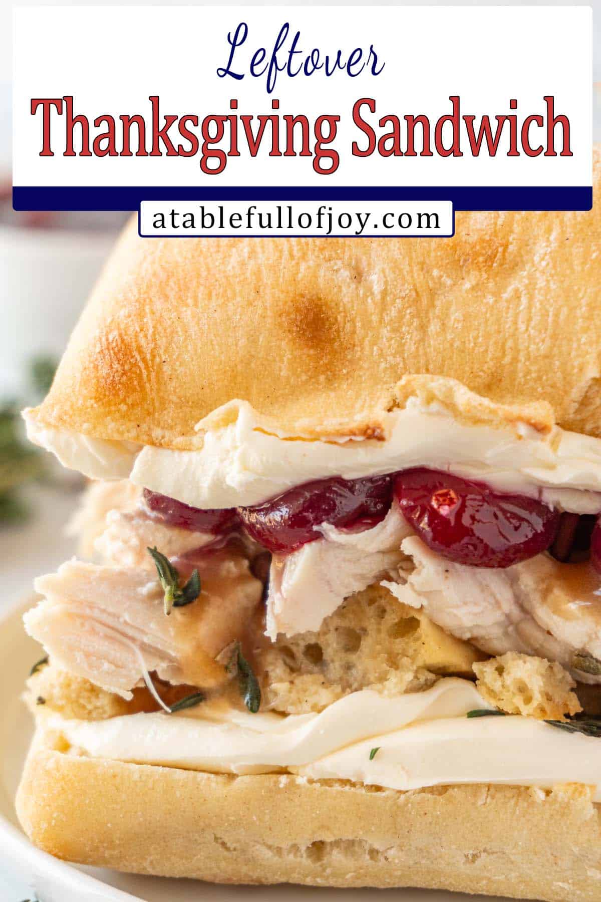 Turkey Cranberry Sandwich pinterest pin