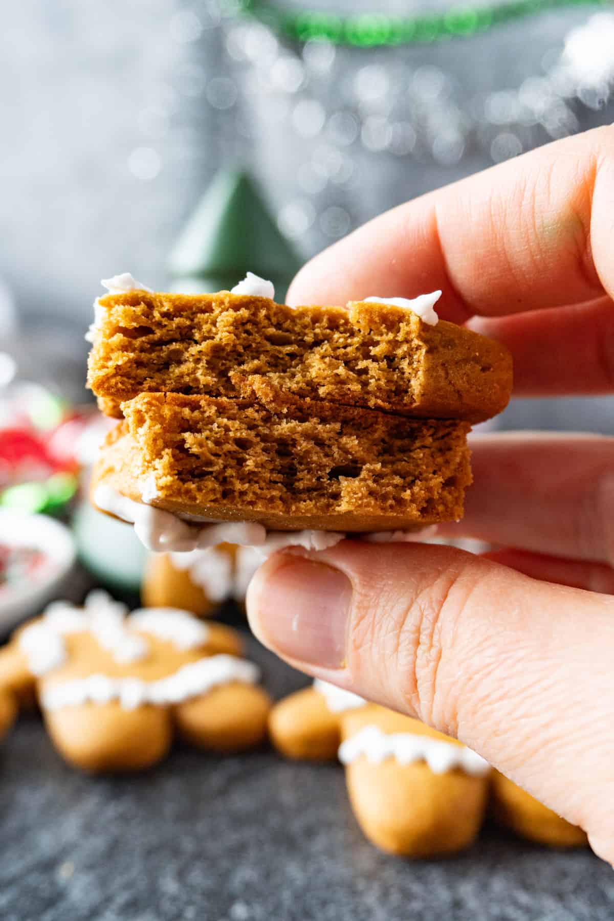 inside of a gingerbread cookie