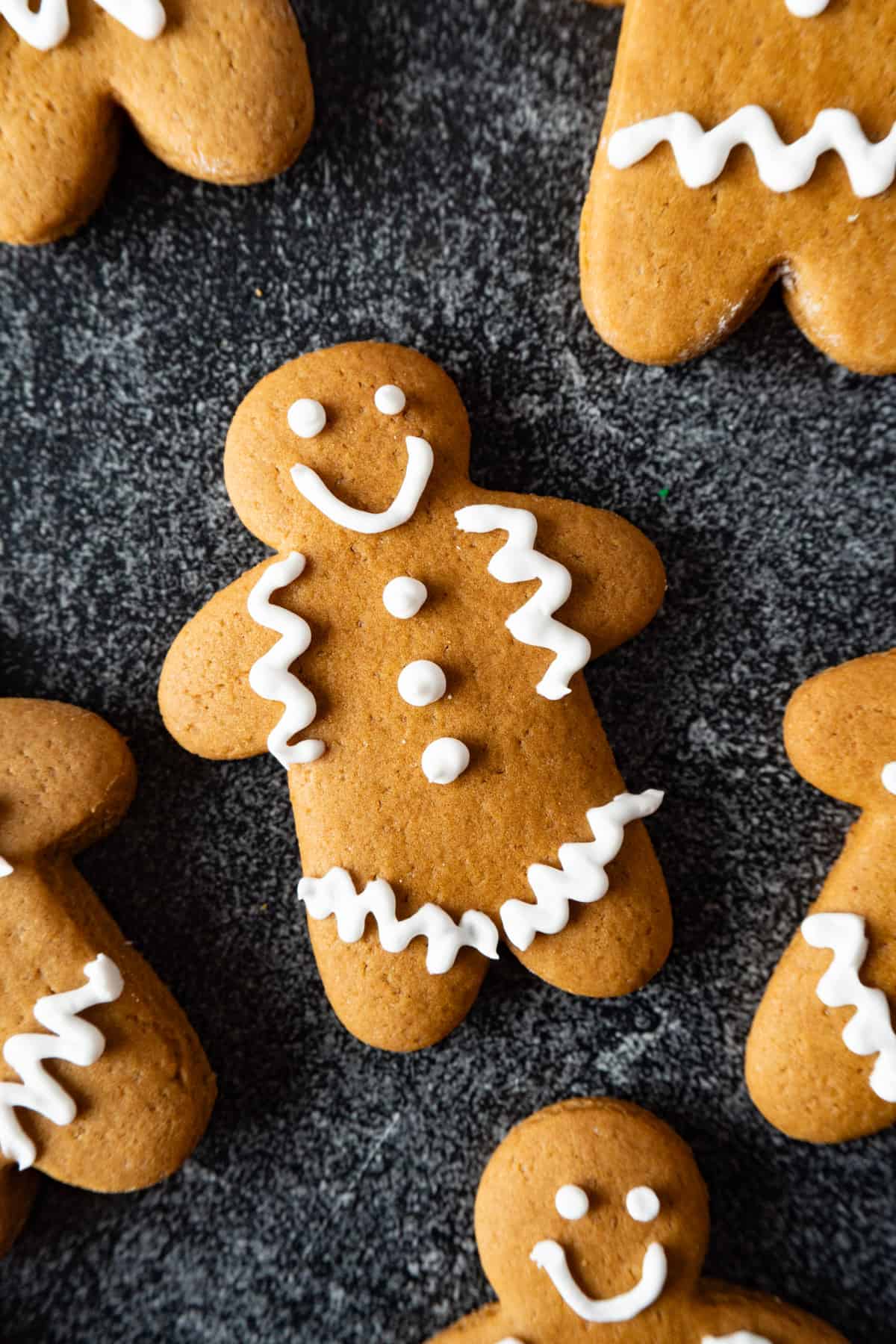 close up of decorated gingerbread cookie