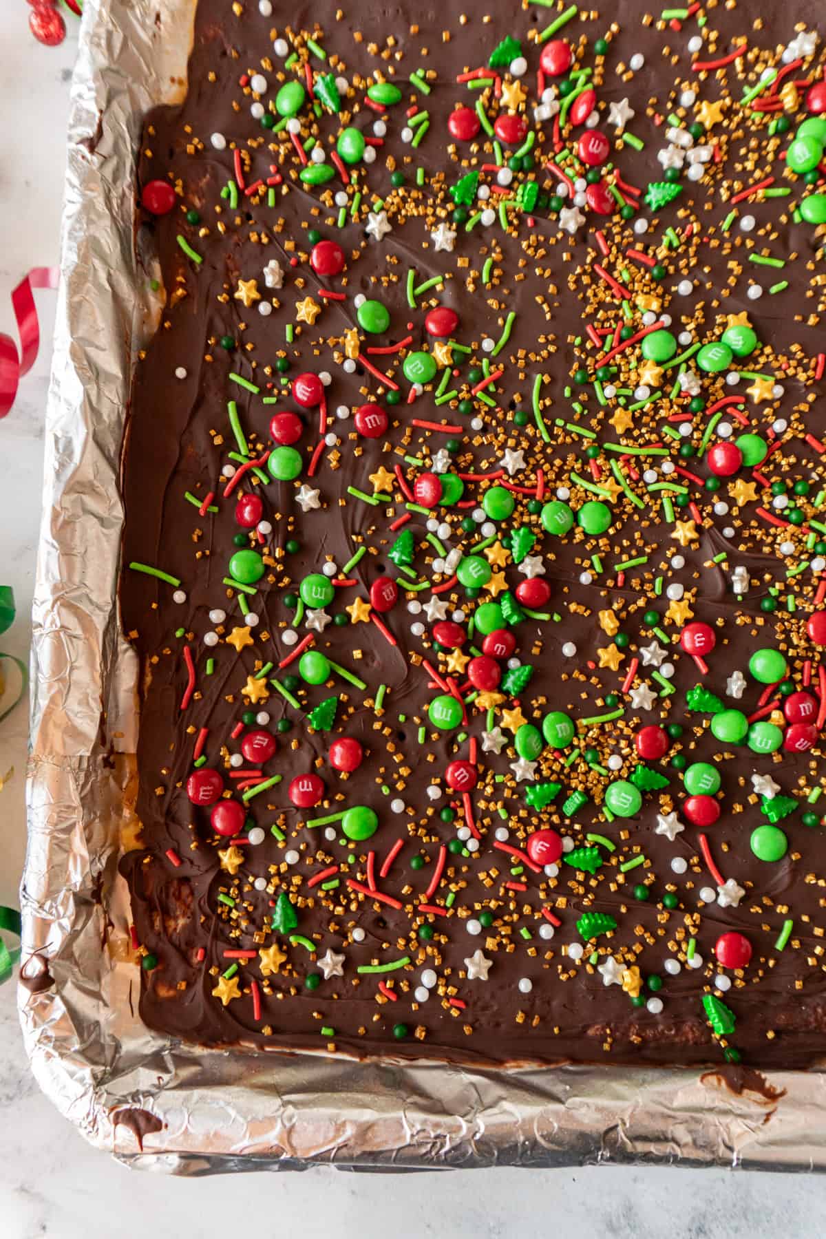 close up of candy side of Christmas Cracker Candy