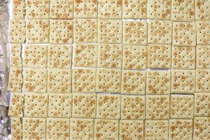 crackers on baking sheet