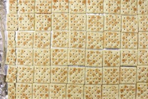 crackers on baking sheet