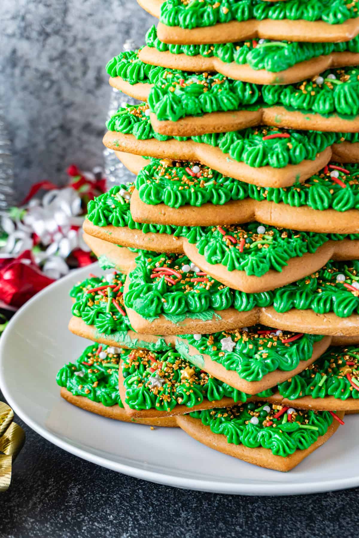 Gingerbread Christmas Tree close up of the bottom