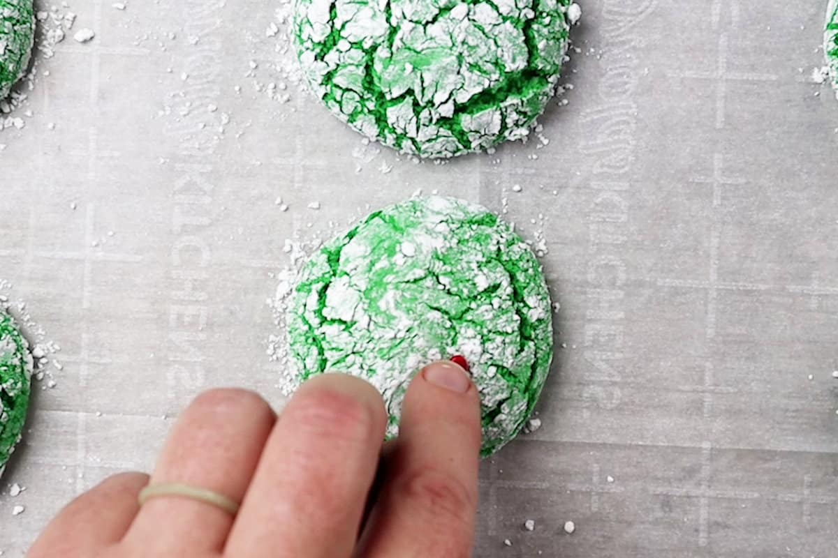 adding a red heart to a cookie