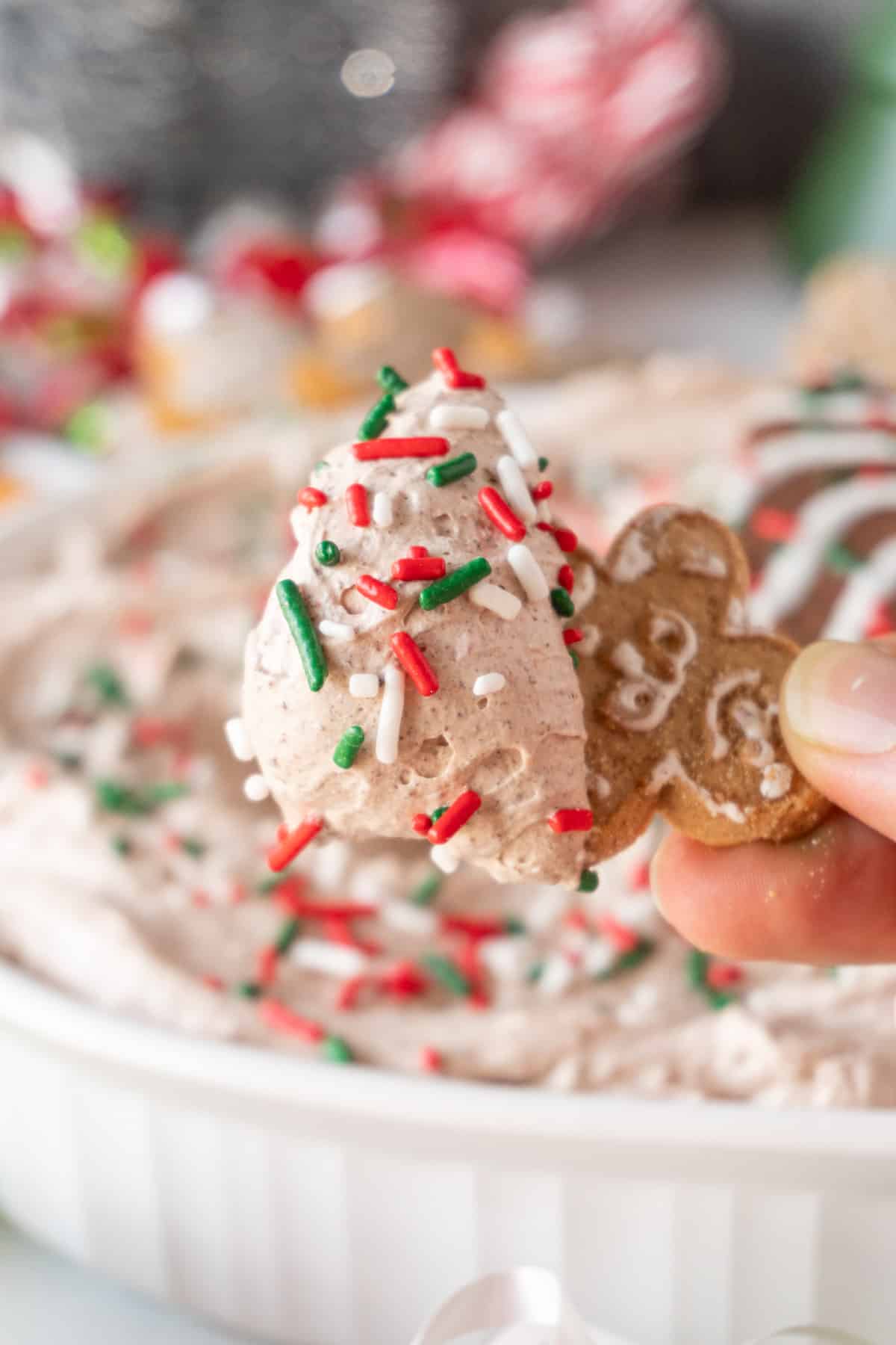 chocolate dip on cookie