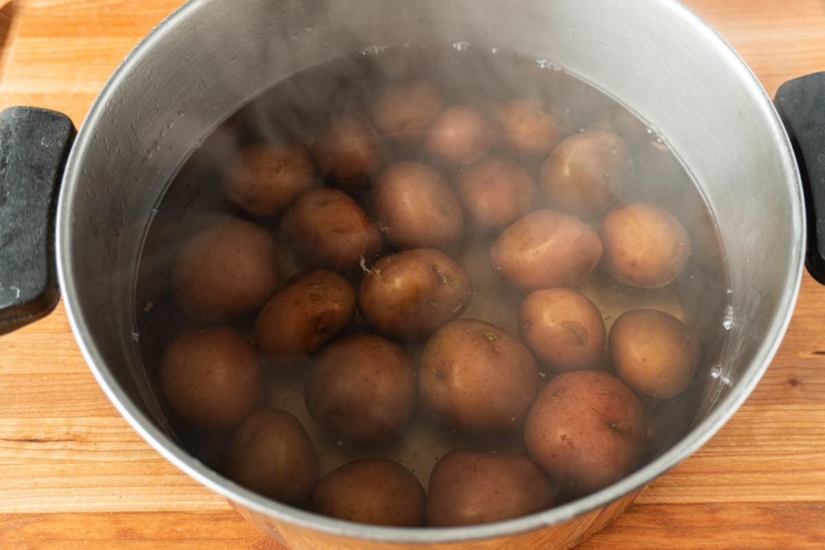 potatoes in hot water