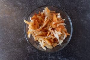 cooked hash browns in bowl