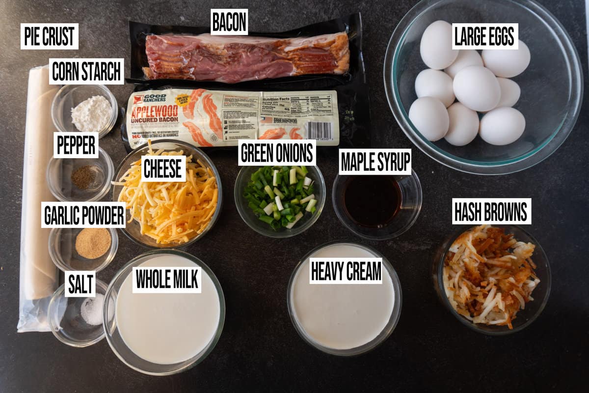 Breakfast pie ingredients