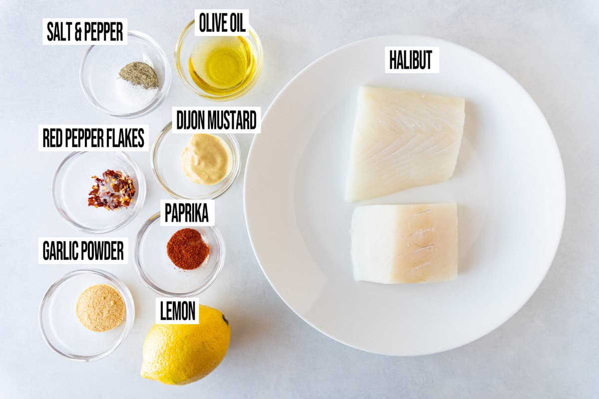 Dijon Baked Halibut ingredients