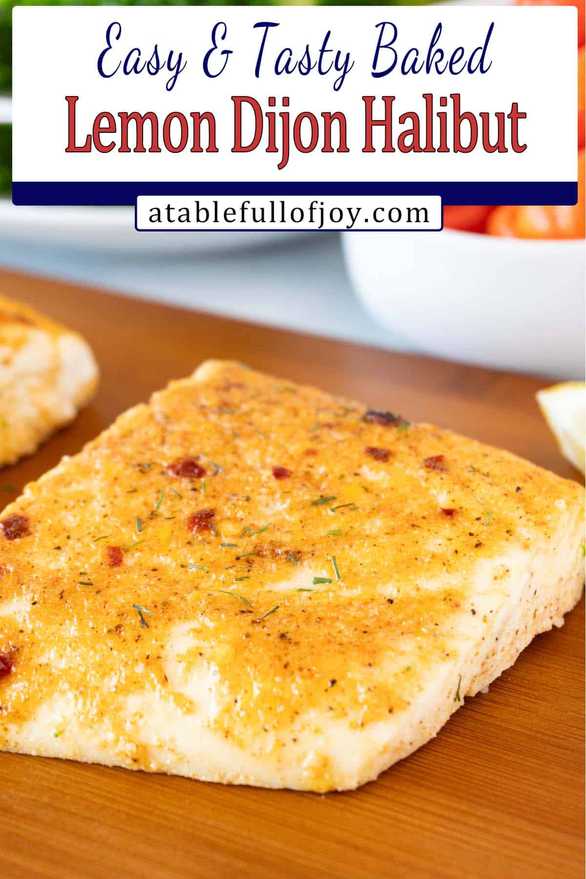 Dijon Baked Halibut pinterest image