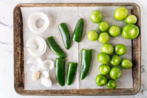 ingredients on baking sheet