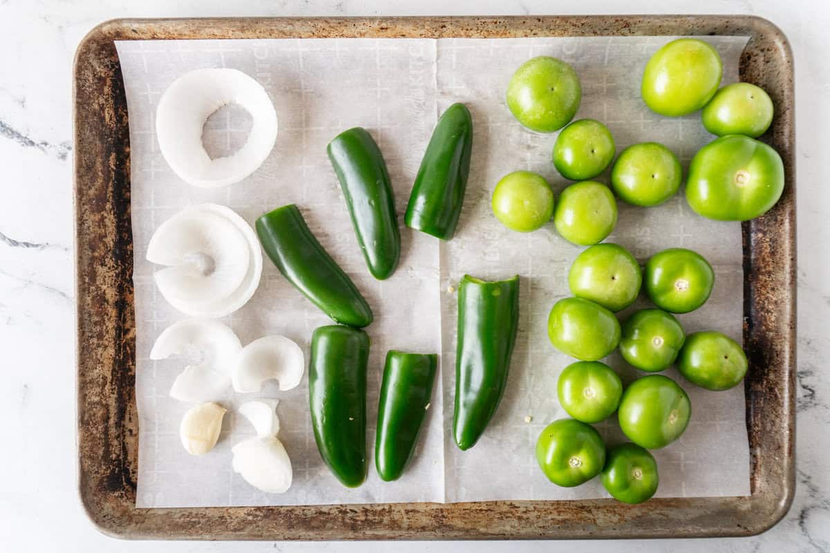 ingredients on baking sheet