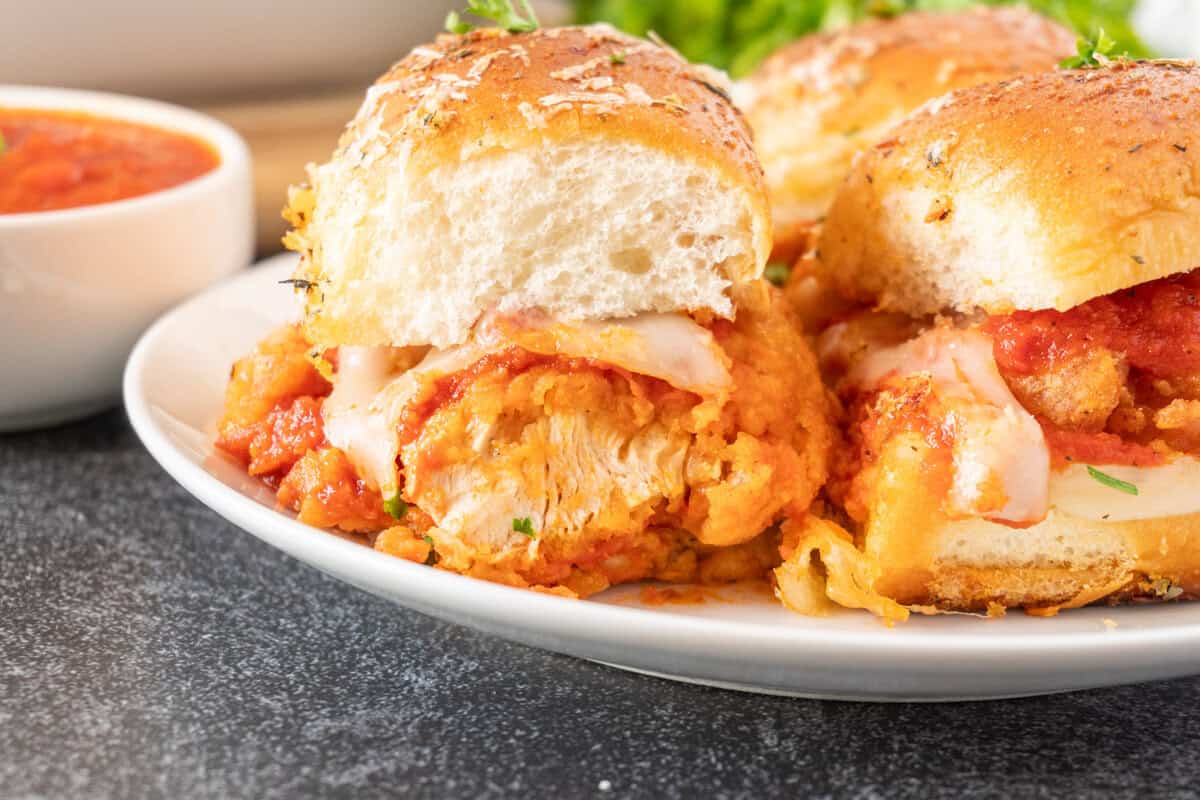 chicken parm sliders on plate
