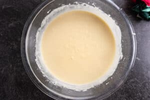 cake batter mixed.