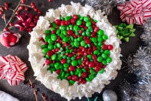 decorated top of cheesecake