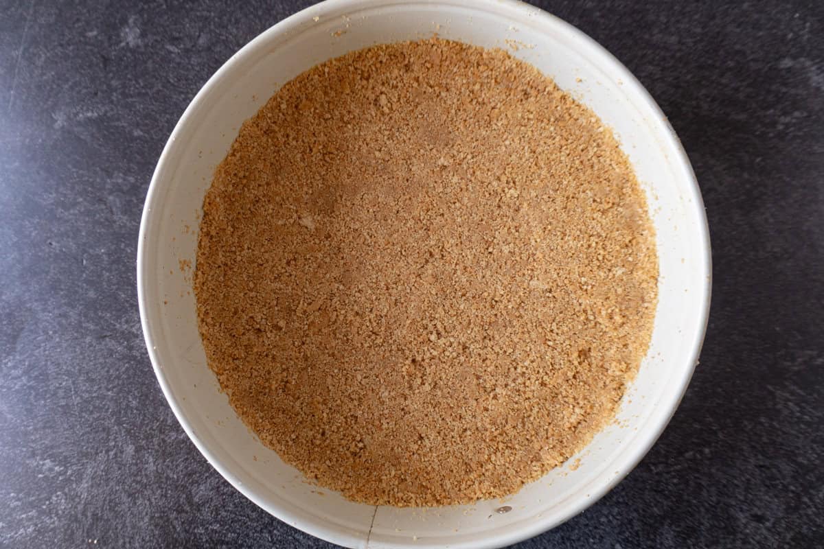 graham cracker crust in springform pan