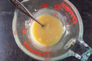 melted white chocolate and heavy cream