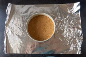 laying foil out to wrap pan