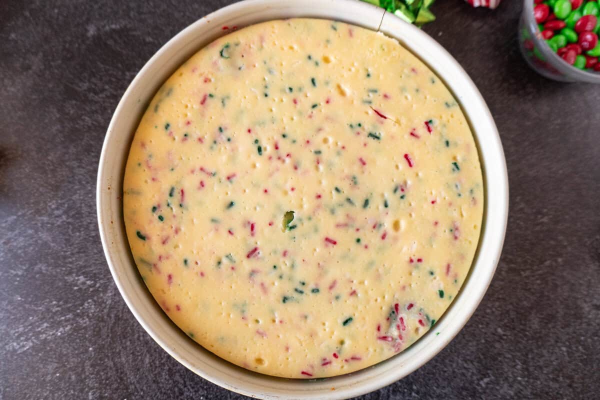 cheesecake baked before removing from springform pan