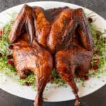 smoked spatchcock turkey featured image.