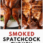 smoked spatchcock turkey pinterest image.