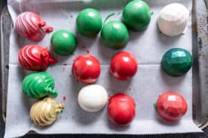 hot cocoa bombs removed from molds