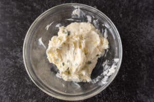herb butter mixed in bowl.