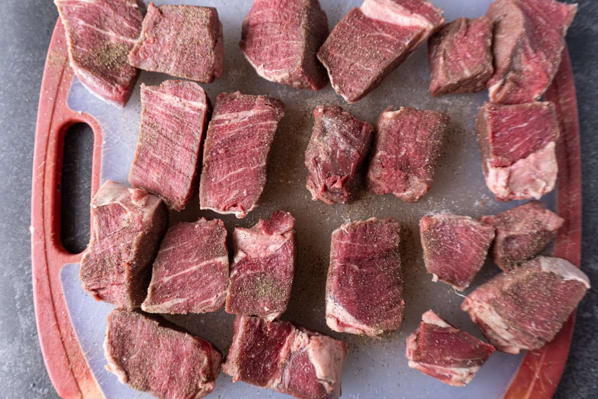 filet medallions cut from filet mignon.