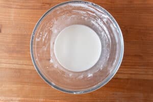corn starch slurry in bowl.