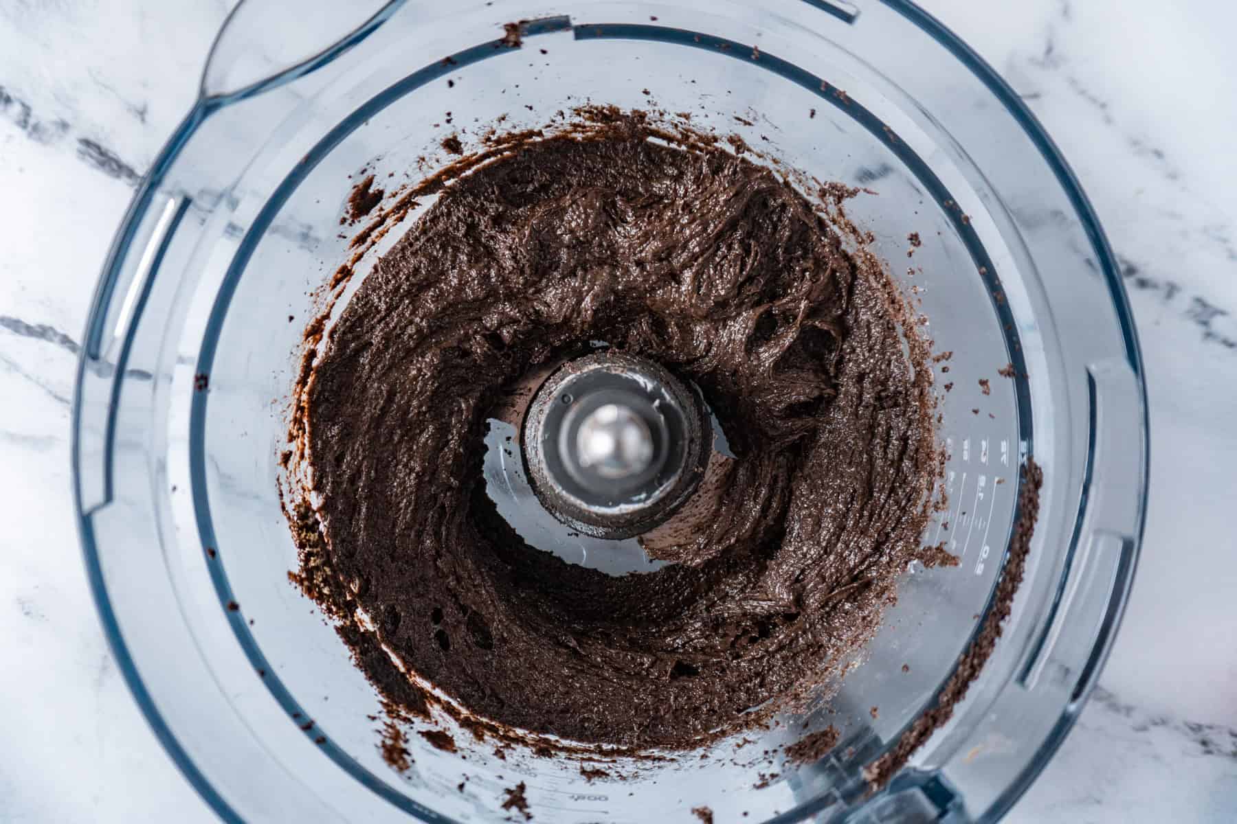 Oreo's blended with cream cheese in food processor.